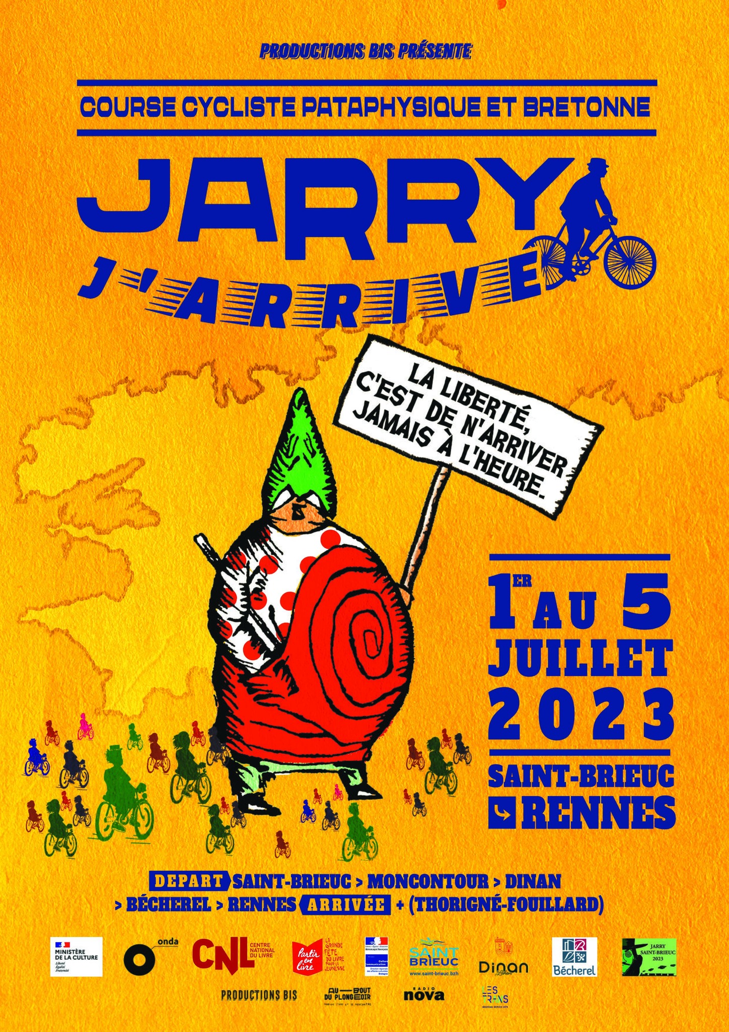 La course cycliste pataphysique et bretonne « Jarry J'arrive ! » va pédaler  vers Rennes