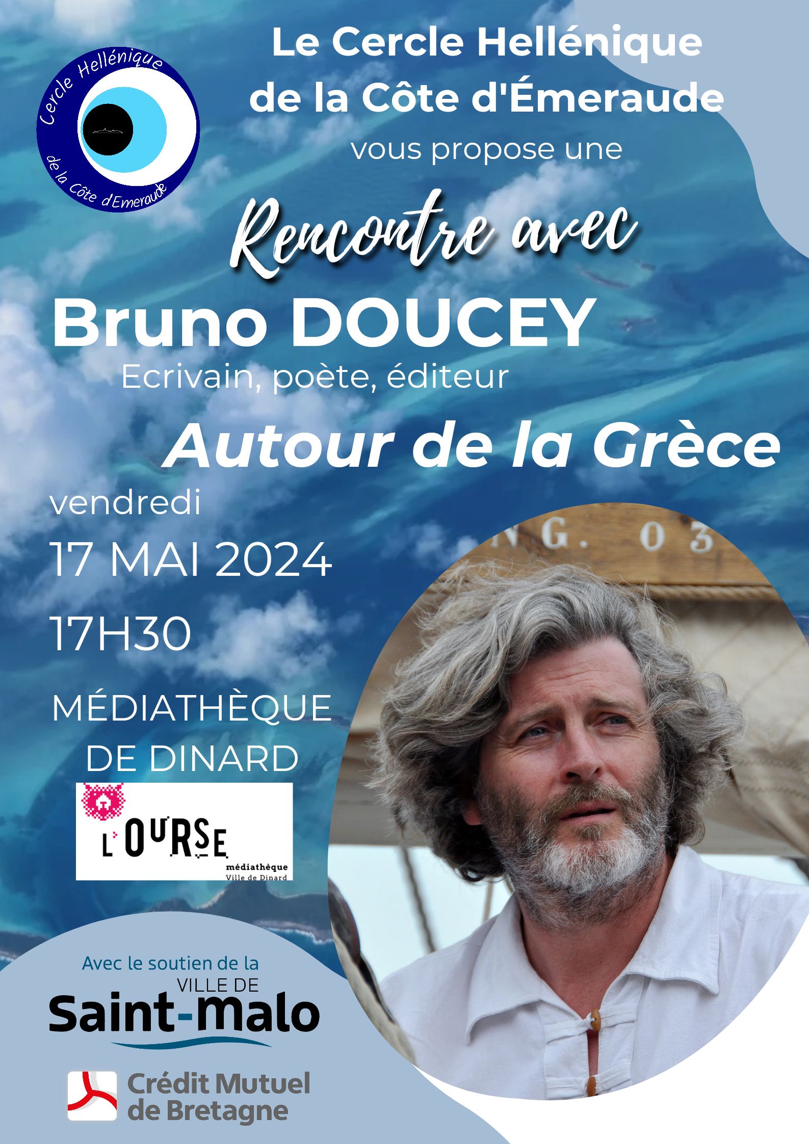Poésie Grecque à la Médiathèque de Dinard avec Bruno Doucey