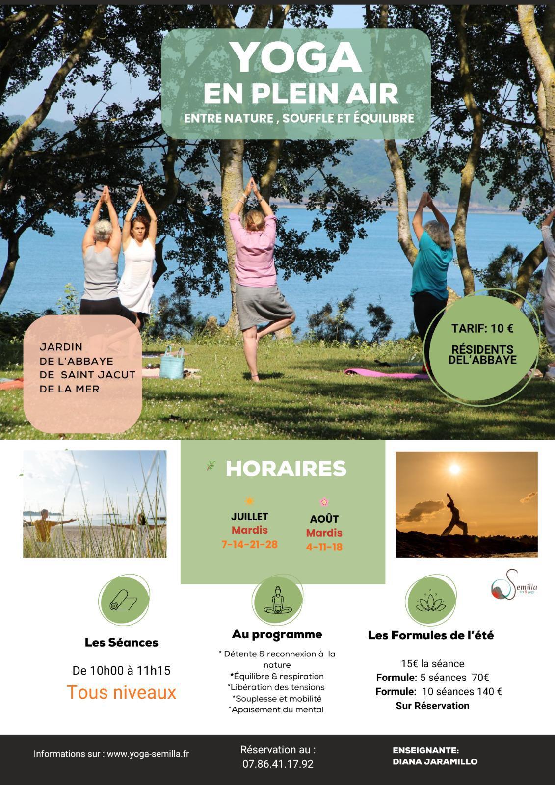 Yoga au jardin de l'abbaye de Saint-Jacut-de-la-Mer