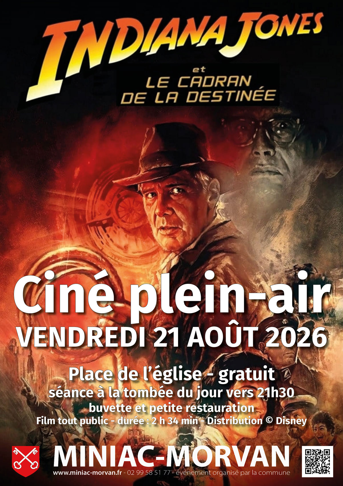Indiana Jones et le cadran de la destinée, Ciné plein-air à Miniac-Morvan