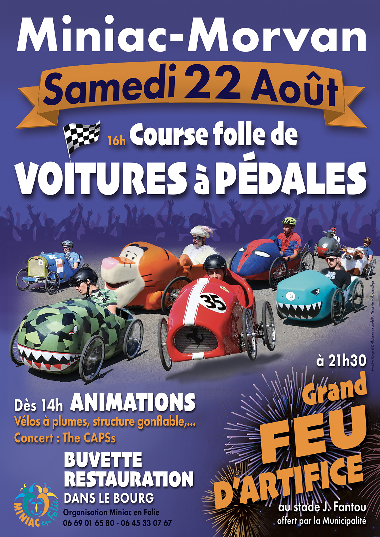 Course folle de voitures à pédales à Miniac-Morvan