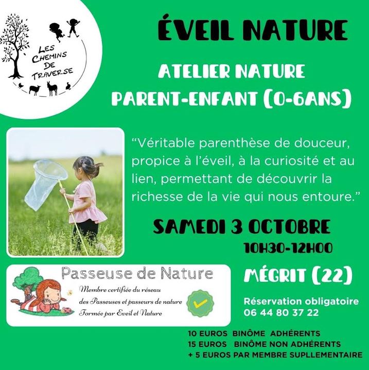 Eveil Nature avec les Chemins de Traverse à Mégrit